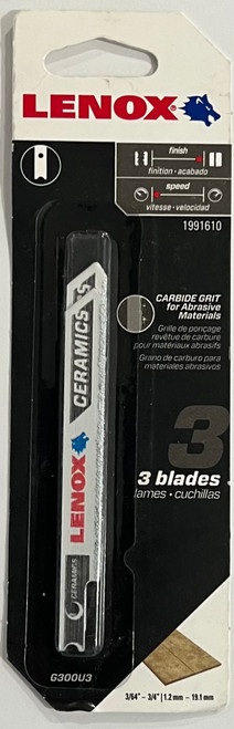 LENOX Tools 1991610 U-Shank Carbide Grit Jig Saw Blade, 3 1/2" x 3/8", 3 Pack
