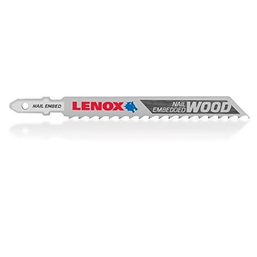 LENOX Tools 5-Pack T-Shank General Purpose Jig Saw Blade, 4-Inch X 3/8-Inch 6 TPI, 1991407