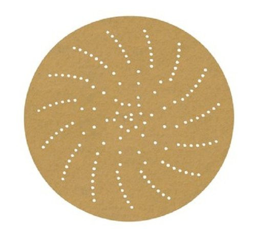 3M Clean Sanding Disc 236U, 01701, C-Weight Paper, Hook and Loop Attachment, Aluminum Oxide, 5" Diameter, P320 Grit, Gold (Pack of 50)