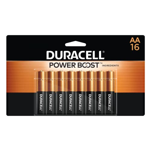 Duracell Coppertop MN1500B16 AA Batteries with Power Boost Ingredients, 16 Count