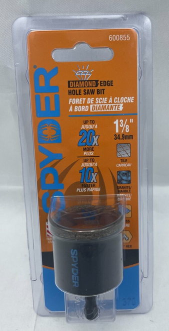 Spyder 1-3/8-in Diamond Edge Arbored Hole Saw Bit with Hex Drive 600855