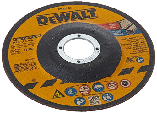DeWalt DWA4531 4-1/2in x 0.045in x 7/8in T27 Metal Cutting Grinding Wheel DeWalt DWA4531 4-1/2in x 0.045in x 7/8in T27 Metal Cutting Grinding Wheel