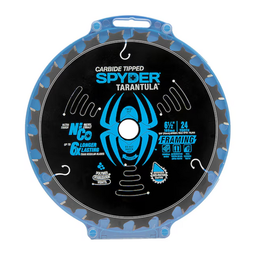 Spyder 13004 Tarantula Carbide Framing Saw Blade, 6-1/2", 24 Tooth