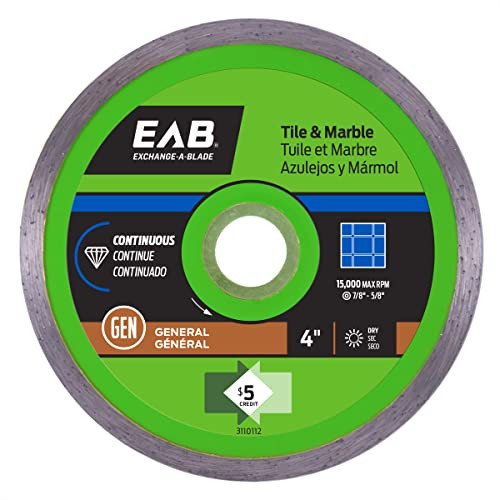 Exchange-A-Blade 3110112 Continuous Rim Ceramic Tile Diamond Blade, 4 in.