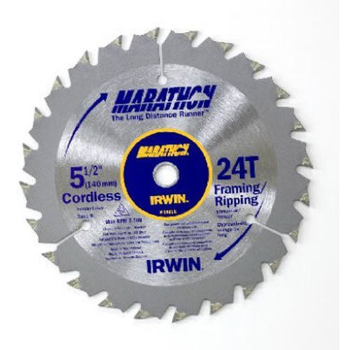 IRWIN Tools MARATHON Carbide Cordless Circular Saw Blade, 5 1/2-Inch, 24T Carded (14011)
