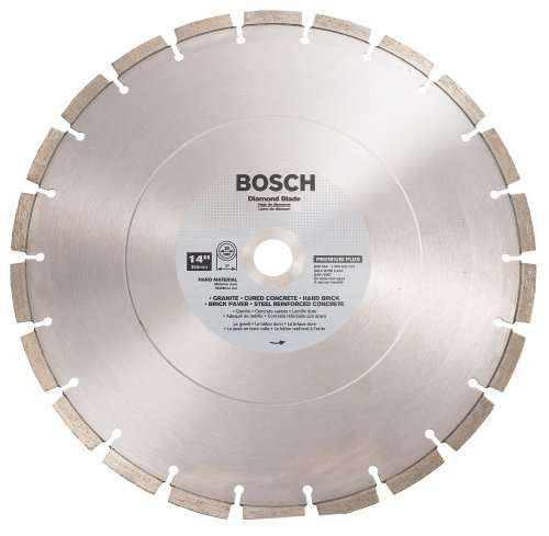Bosch DB1464 Premium Plus 14-Inch Dry or Wet Cutting Segmented Diamond Saw Blade with 1-Inch Arbor for Reinforced Concrete