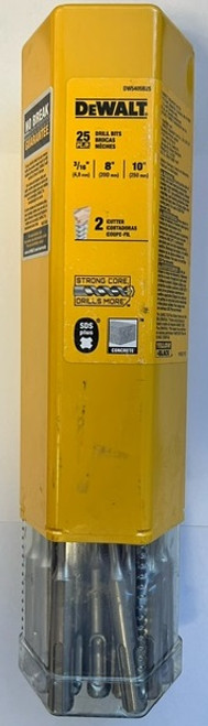25pk. DeWalt DW5405B25 - 3/16" x 8" x 10" Rock Carbide SDS+ Hammer Bit