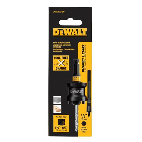 DEWALT DAH9912CPBM Hole Saw Arbor Rapid Load 1-1/4 - 6-1/4" Steel Universal