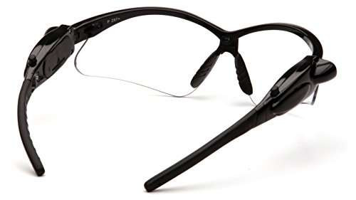 Pyramex (1-Pair) PMXTREME Safety Glasses, Black Frame / Clear Anti-Fog Lens (NO CORD), LED Temples (SB6310STLED)