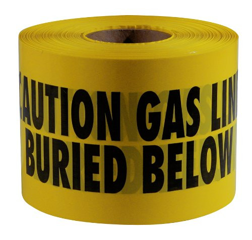 Empire Level 22-214 6" x 1000' Caution Gas Line Buried Below Tape, Yellow, Made in USA