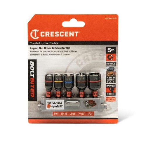 Crescent - 5-Piece Bolt Extractor Set, 1-7/8, Mag, Rail (CAVBXM1R-5)