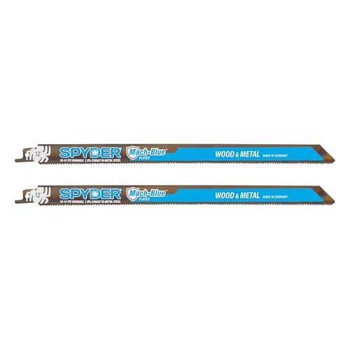 Spyder (2-Pack) 12-Inch Reciprocating Saw Blade, for Nail-Embedded Wood, Steel, and More, 10-14TPI, (200324)