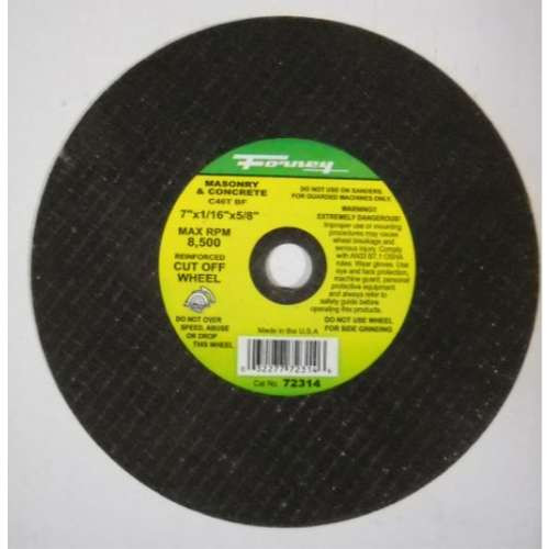 Forney 7"" x 1/16"" x 5/8"" Masonry Abrasive Blade 72314