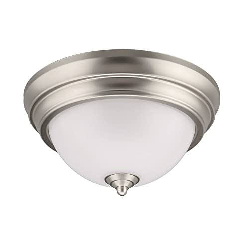 ETI Color Preference Spin Light 4.8 in. H x 9 in. W x 9 in. L Brushed Nickel White LED Ceiling SL-9-81-807-SV-N-BN
