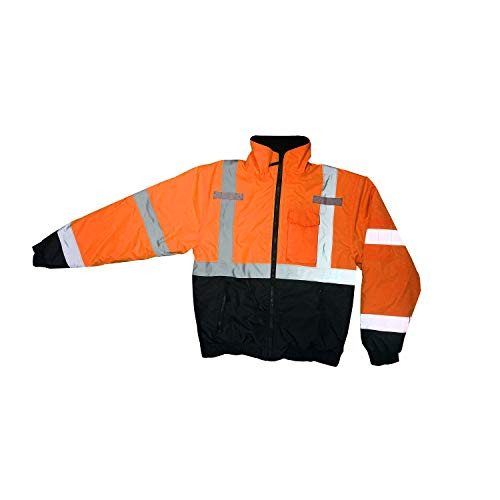 Radians (1 jacket size XL) Class-3 High Visibility Orange Bomber Jacket with Built-in Liner (SJ11QB-3ZOS-XL)