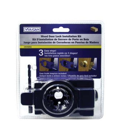 Vulcan Wood Door Lock Installation Kit with EZ Guide Template, Black (3805892)