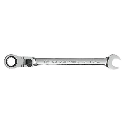 GEARWRENCH XL Locking Flex Head Ratcheting Combination Wrench 15mm, 12 Point- 85615