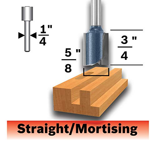 Bosch 85230MC 5/8 In. x 3/4 In. Carbide-Tipped Double-Flute Straight Bit