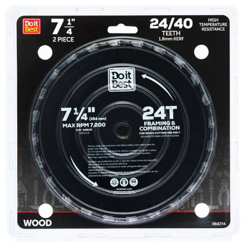Do it Best (2-Pack) 7-1/4 In. 24/40-Tooth Framing & Combination Circular Saw Blade (364774)