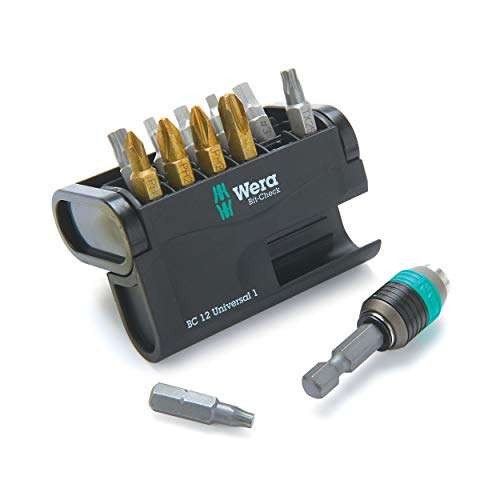 Wera 1 set 12 Pieces Driver Bit Set With Quick-Release Rapidaptor Bit Holder (05136386001)