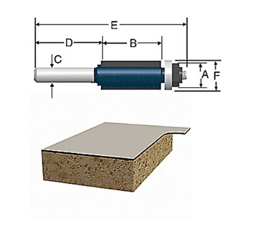 Bosch 85441MC 1/2 In. Double Flute Laminate Flush Trimming Router Bit