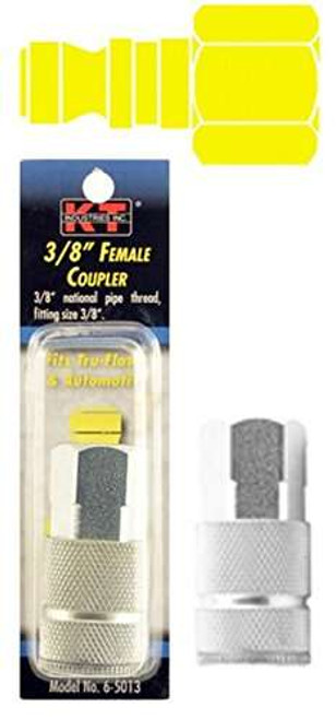 K-T Industries 1 pc,Tru-Flate 3/8" Female NPT 3/8" Coupler (6-5013)