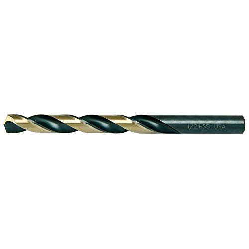 ALFA TOOLS 1 Pack/6 Pieces) 3/8" High-Speed Steel Black Oxide and Gold Finish Blitz Bit Jobber Length Drill (BB74121)