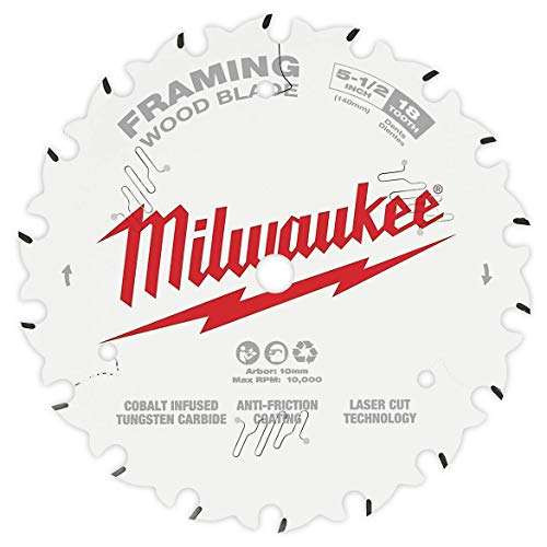 Milwaukee 48-40-0520 5-1/2-Inch 18-Tpi Carbide Framing Circular Saw Blade Milwaukee 48-40-0520 5-1/2-Inch 18-Tpi Carbide Framing Circular Saw Blade