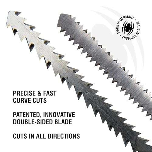 Spyder1pack/5-Piece Multi-Material Jig Saw Blade Set, for Wood and Metal, CRV/HSS Bi-Metal Steel, T-Shank Compatible with All Major Brands (300089)