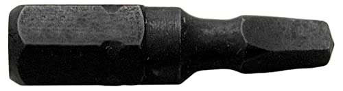 Century Drill & Tool, 25 Pack, 70552 Impact Screwdriver Bit #2 Square, 1"
