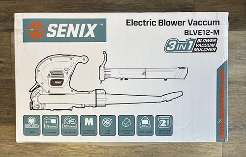 SENIX 12 AMP Leaf Blower, 3-in-1 Handheld Electric Leaf Blower, Vacuum, and Mulcher, 420 CFM, 179 MPH Airflow, Corded Blowers with Reusable Collection Bag (BLVE12-M)