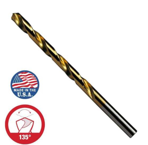 Norseman/CTD Drill & Tool 1/4" Titanium Nitride Coated High Speed Twist Drills - 6 per Pack (97770)