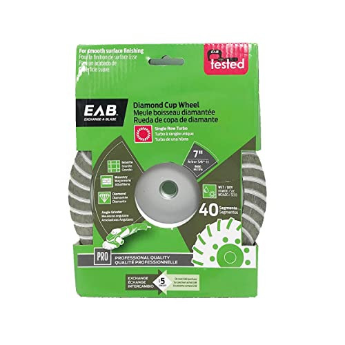 Exchange-A-Blade 3110572 7 in. Grinding & Finishing Specialty 40-Segments Cup Wheel Turbo Single Row Professional Abrasive - Recyclable Exchangeable