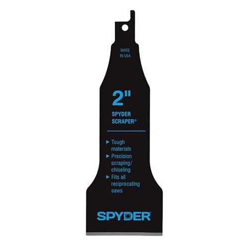 Spyder 2-Inch Scraper Blade Attachment for Reciprocating Saws, for Removing Tile, Linoleum, Adhesives, Mastics, and More (00319-0)