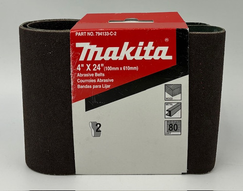Makita (2-Pack) 794133-C-2 # 80 Grit, 4" X 24" Sanding Belts