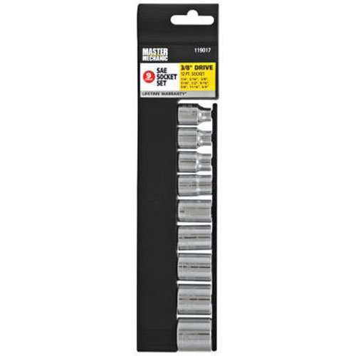 APEX TOOL GROUP-ASIA 119018 Master Mechanic 3/8" Drive Metric Socket Set (9 Piece)