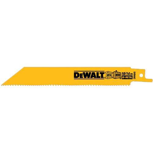 DEWALT DW4846 8-Inch 10/14TPI Straight Back Bi-Metal Reciprocating Saw Blade - 5 Pack