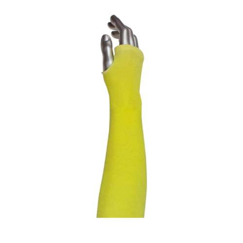 Kut-Gard 2-Ply Kevlar Arm Protection Sleeve with Thumb Hole, 18", Large, Yellow 10-KS18TO