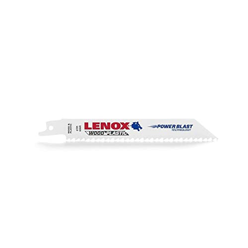 LENOX Tools (10 Pack) 6" 6 TPI Wood Cutting Reciprocating Saw Blade with Power Blast Technology, Bi-Metal 1861220