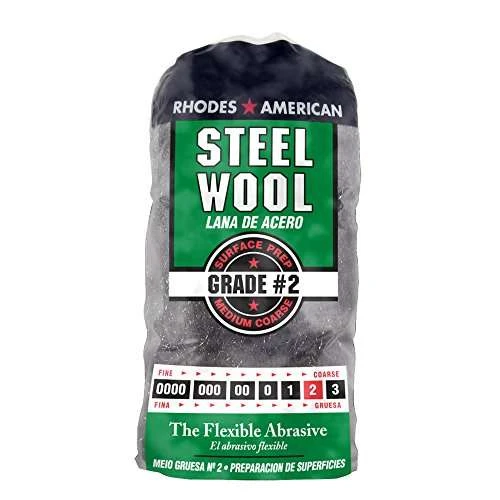 Steel Wool, 12 pad, Medium Coarse Grade #2, Rhodes American, Surface Preparation