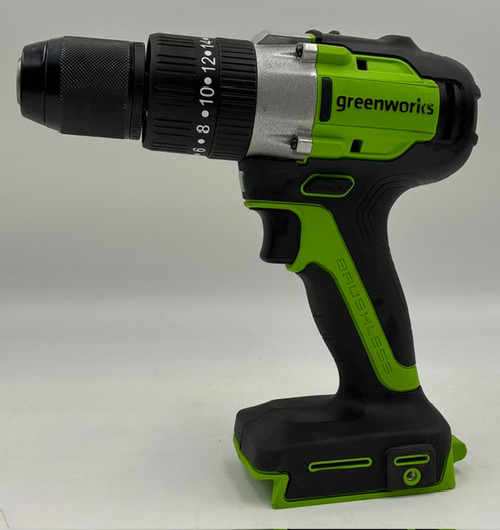 NO BOX - Greenworks DDG402 24V Brushless 1/2" Hammer Drill (530 in-lbs.) - TOOL ONLY