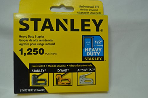 STANLEY  STHT71837 STAPLES, HD, 1/2 IN, 1250 PC, PAPER