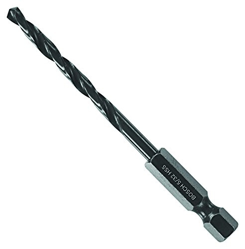 BOSCH BL2137IM 1-Piece 5/32 in. x 3-1/8 in. Black Oxide Metal Drill Bit Impact Tough with Impact-Rated Hex Shank for Applications in Steel, Copper, Aluminum, Brass, Oak, MDF, Pine, PVC and More
