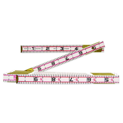 Crescent Lufkin 3VZP8 1066DMN 5/8" X 2m/6.5' Red End® SAE/Metric Engineer's Scale Wood Rule