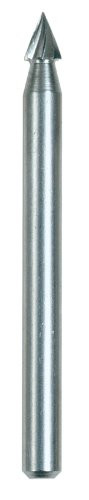 Dremel 118 Rotary Tool Accessory Carving Bit- Perfect for Wood, Plastic, Linoleum, and Soft Metals, Gray, 1/8 in