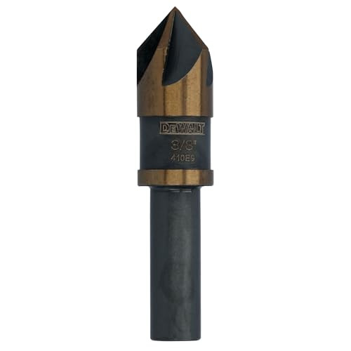 DEWALT (DWAMDB24CS) 3/8 in. High-Speed Steel Countersink Drill Bit, Black and Gold, 82 Deg. Countersink Cutter