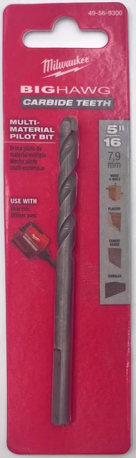 Milwaukee 49-56-9300 Big Hawg Carbide Multi Material Pilot Bit 5/16"