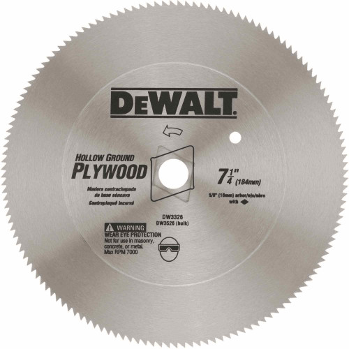 DEWALT DW3526 7-1/4 Hollow Ground Ply Saw Blade