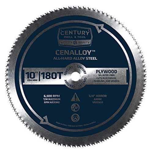 Century Drill & Tool 8216 Cenalloy Plywood Circular Saw Blade, 10"