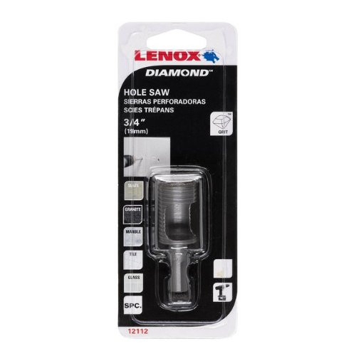 Lenox Tools 1211212DGDS Diamond Grit Hole Saw D/S-12DG, 3/4-Inch or 14.3mm